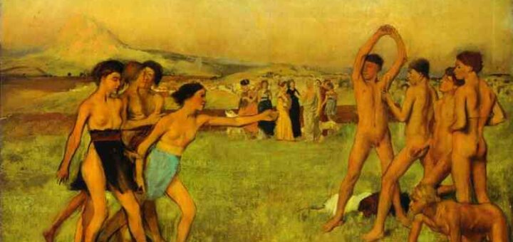 Ранний Дега Спартанские девушки историческая картина